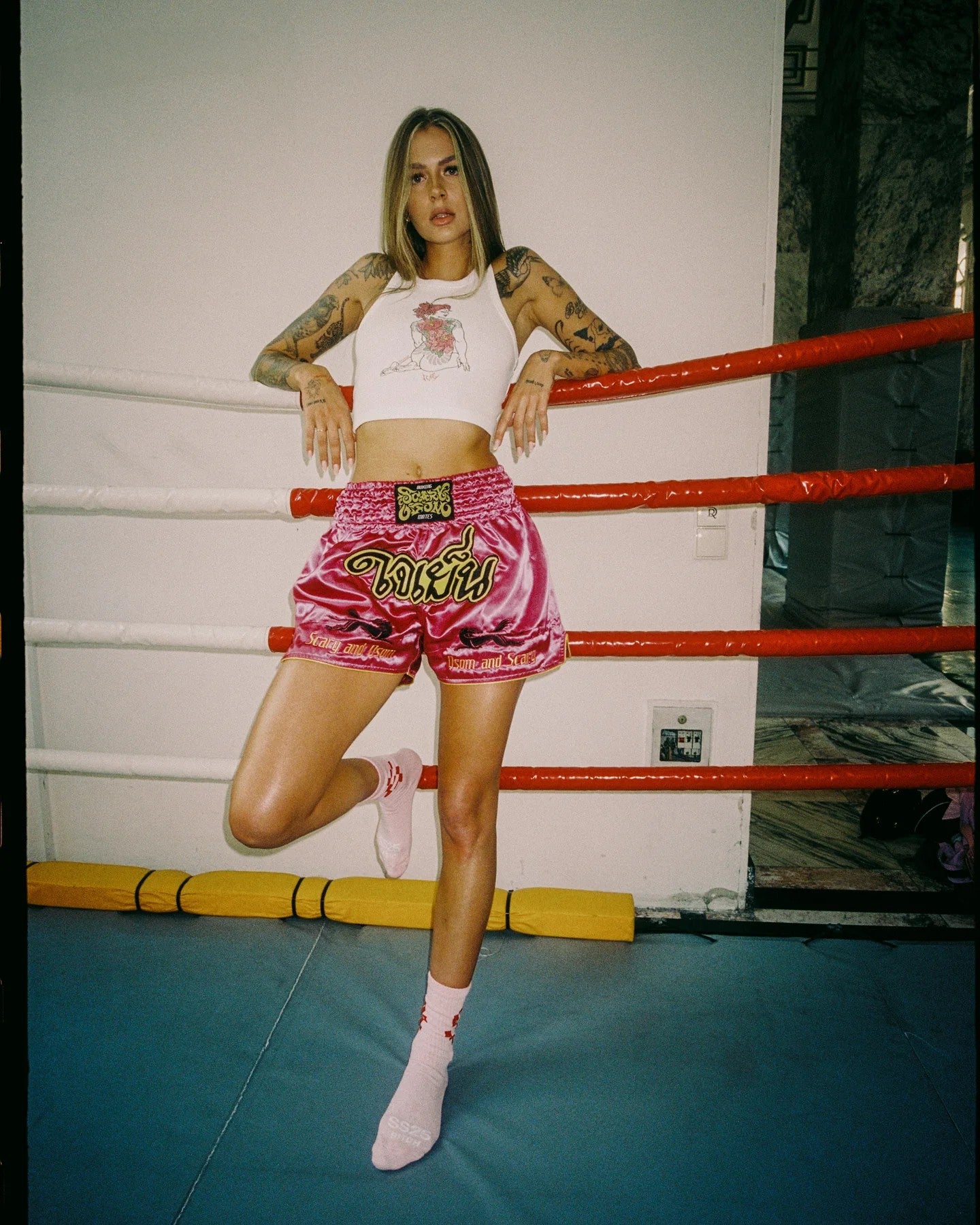 Scary Ltd x Osom Std Spodenki Muay Thai Różowe