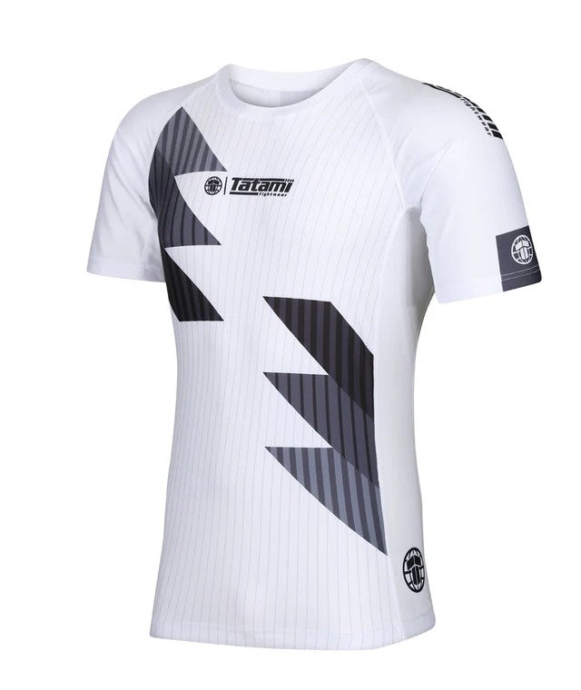 Tatami Rashguard Męski Krótki Rękaw Abstract Biały/Szary
