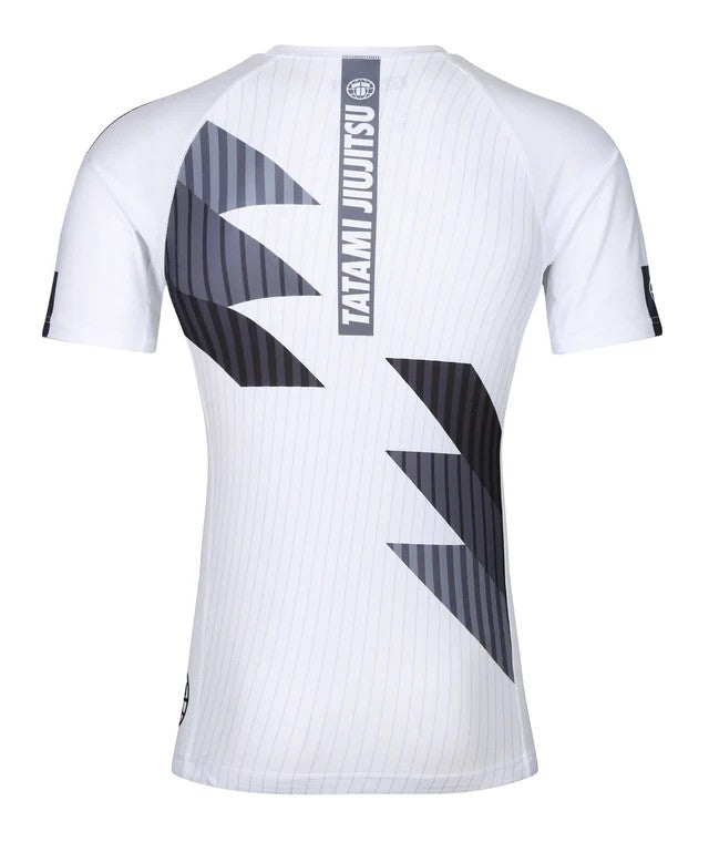 Tatami Rashguard Męski Krótki Rękaw Abstract Biały/Szary