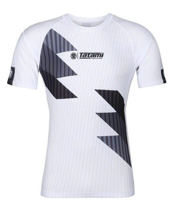Tatami Rashguard Męski Krótki Rękaw Abstract Biały/Szary