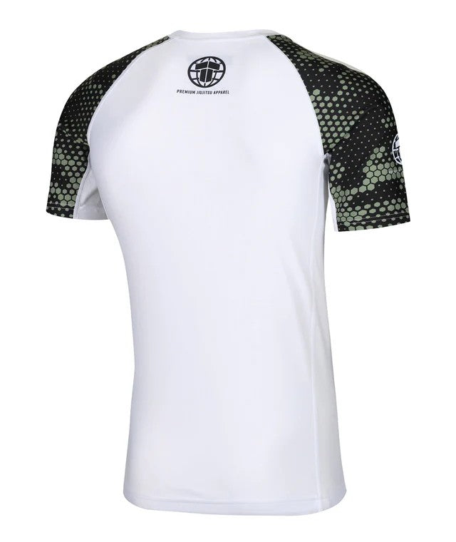 Tatami Rashguard Męski Krótki Rękaw Renegade Biały/Zielony