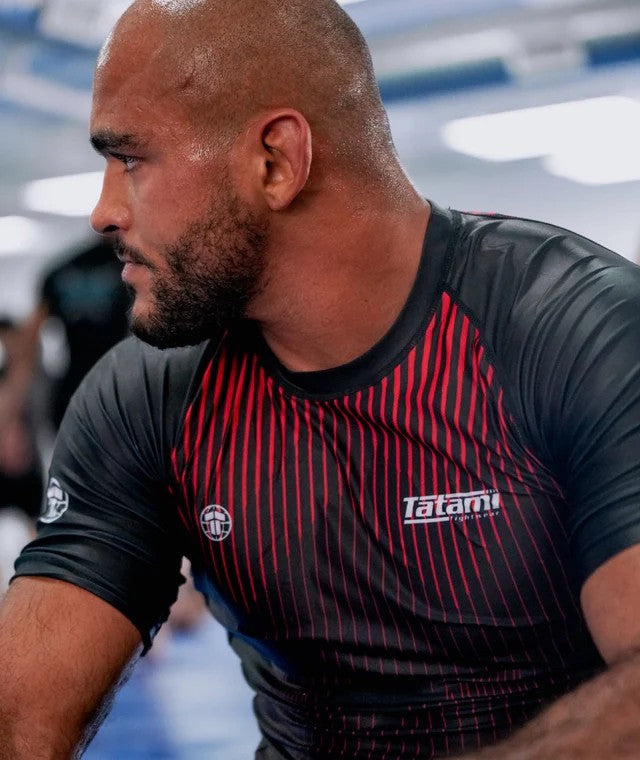 Tatami Rashguard Męski Krótki Rękaw Milan Eco Tech Recycled Czerwony