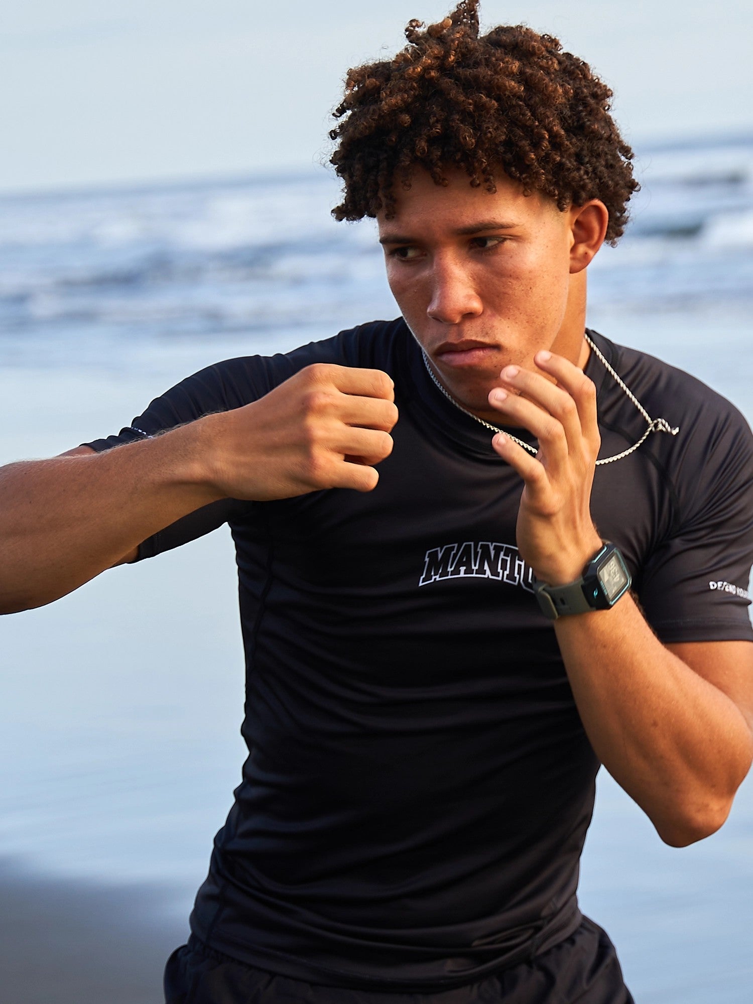 MANTO Rashguard Krótki Rękaw VARSITY Czarny