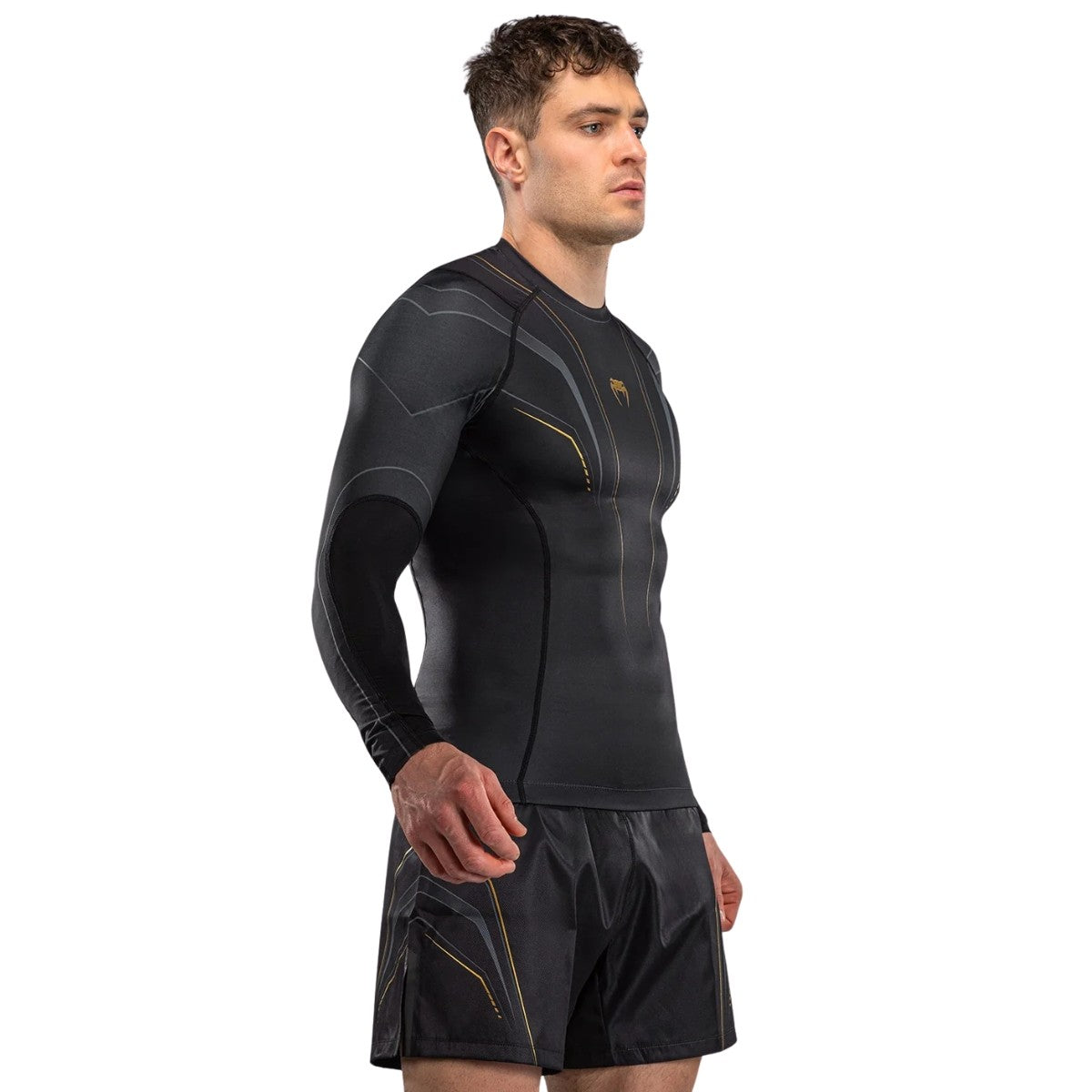 Venum Streamline Rashguard męski z długim rękawem Czarny/Złoty
