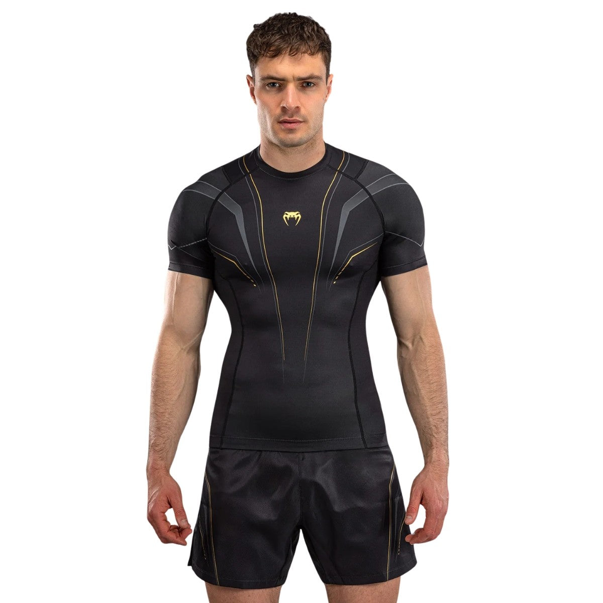 Venum Streamline Rashguard męski z krótkim rękawem Czarny/Złoty