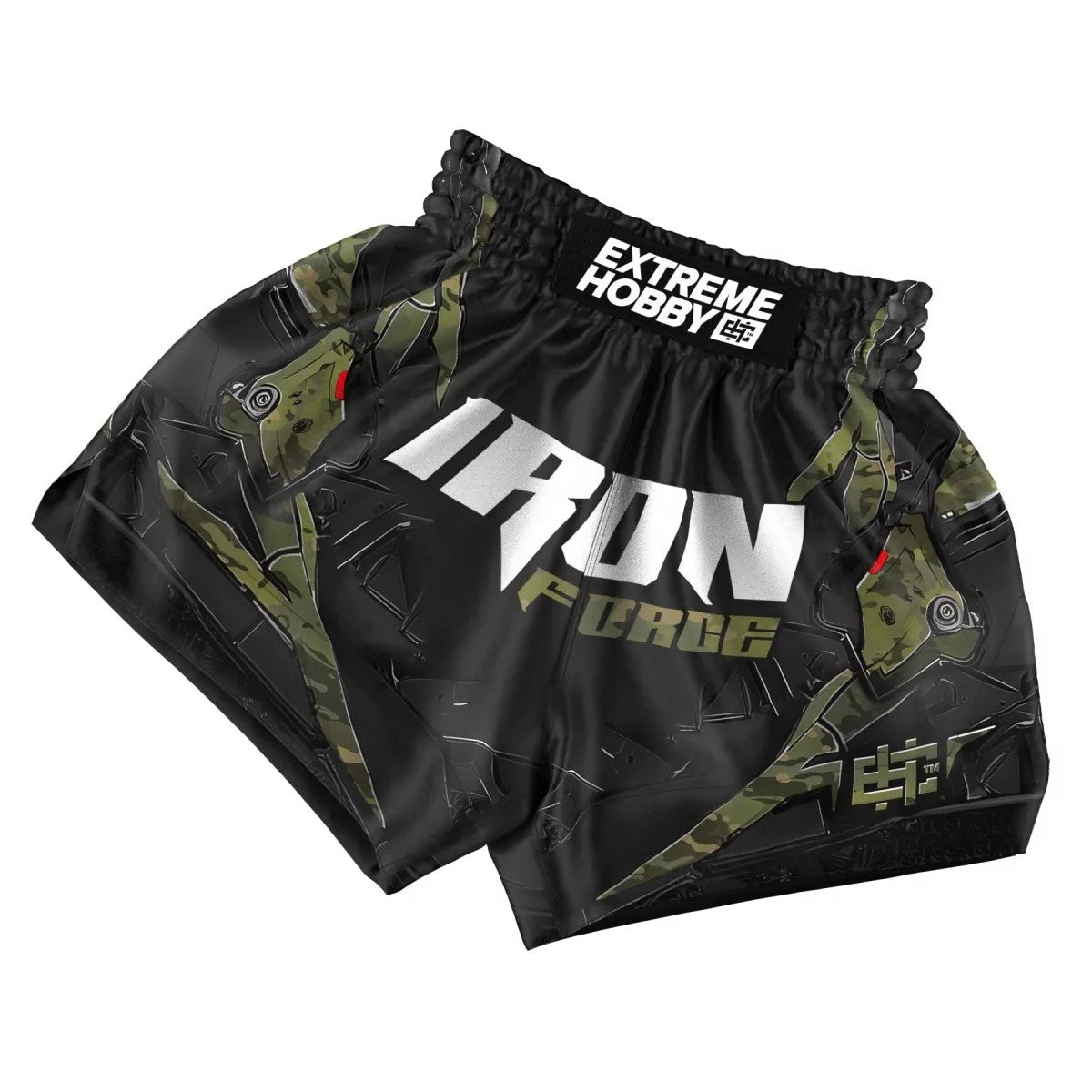 Extreme Hobby Spodenki Muay Thai Iron Force Czarne/Camo