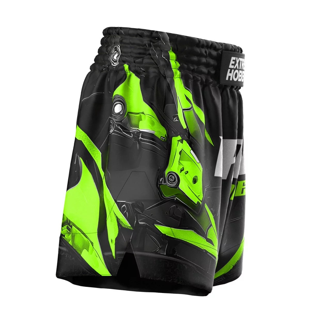 Extreme Hobby Spodenki Muay Thai Iron Force Czarne/Limonka