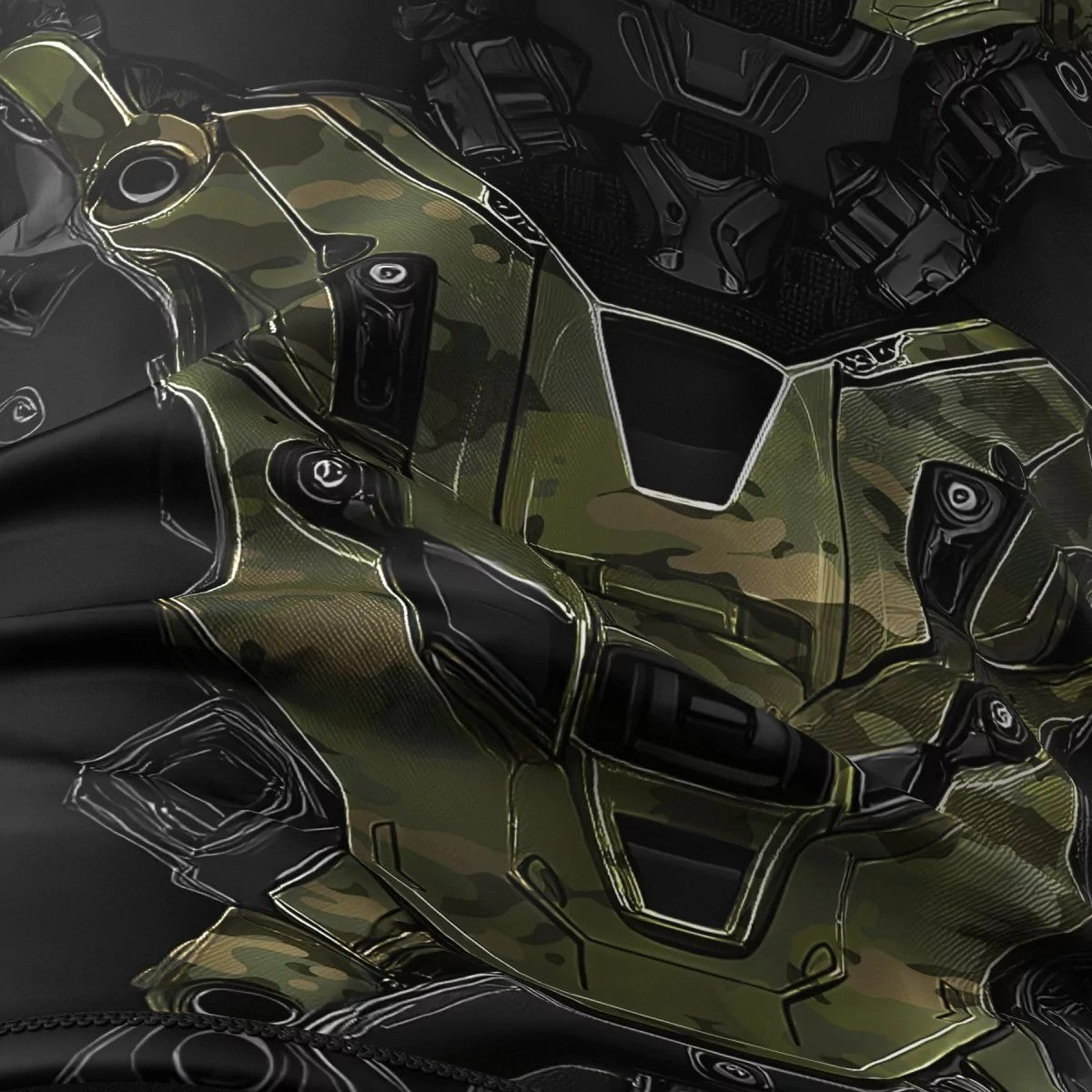 Extreme Hobby Rashguard Męski Iron Force Krótki Rękaw Czarny/Camo