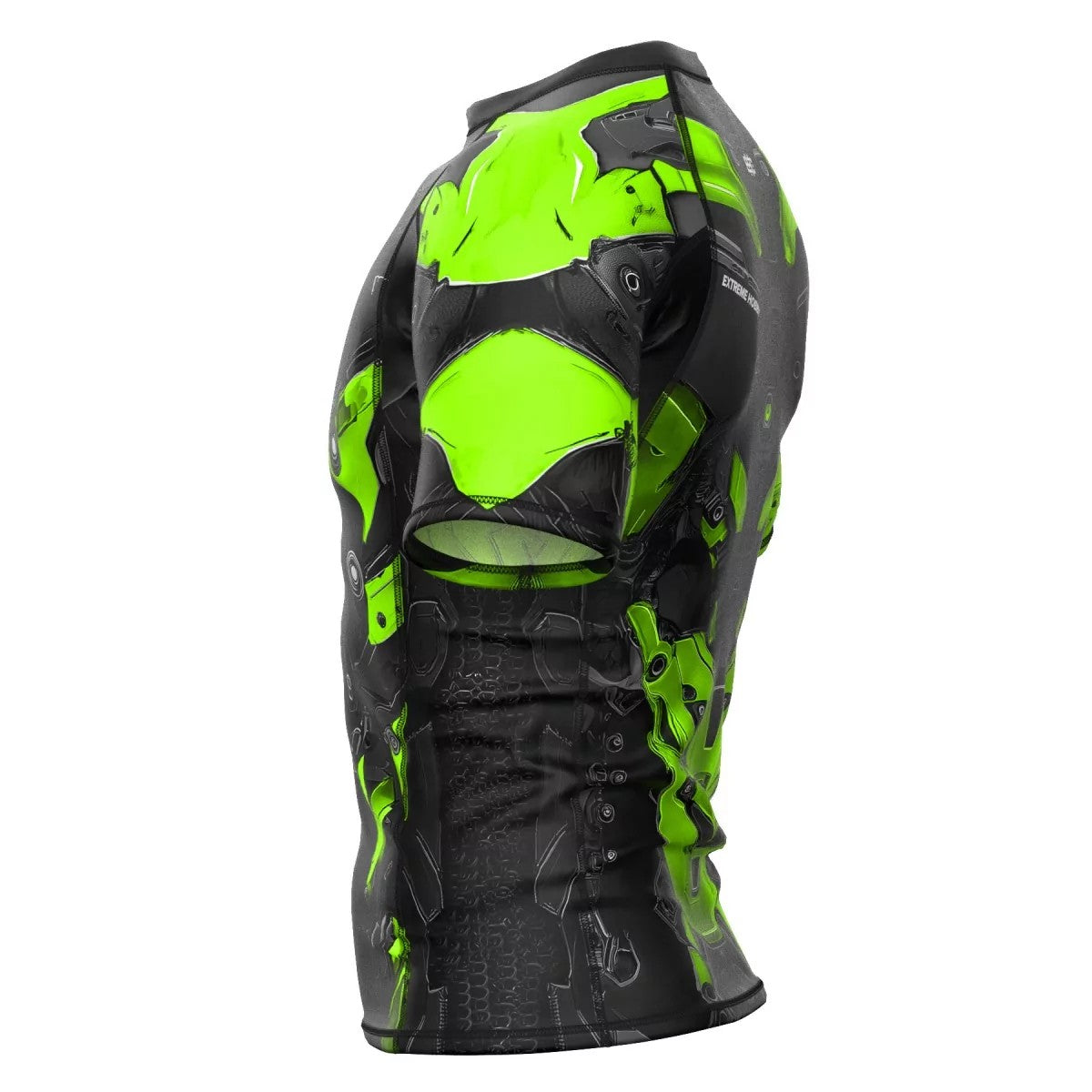 Extreme Hobby Rashguard Męski Iron Force Krótki Rękaw Czarny/Limonkowy