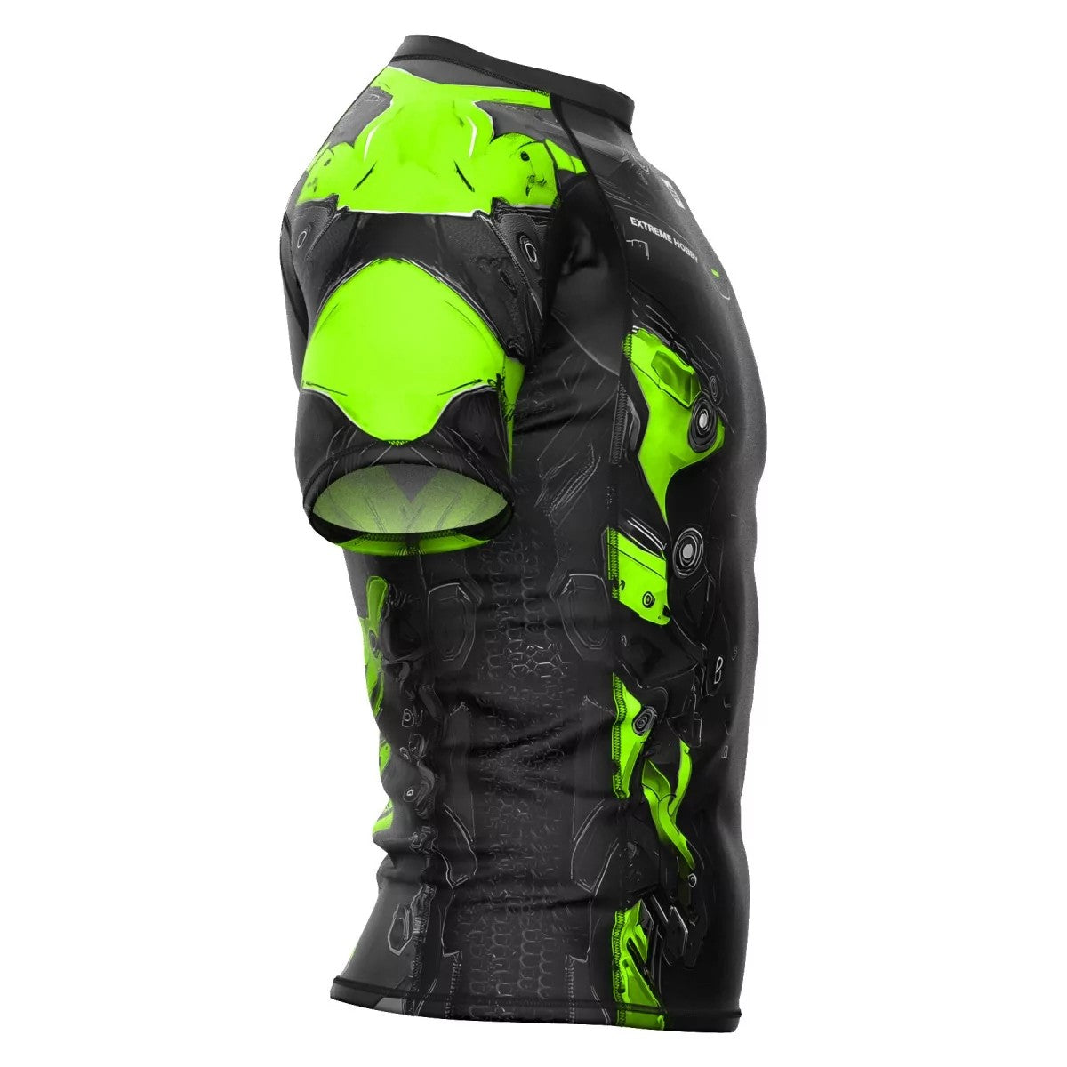Extreme Hobby Rashguard Męski Iron Force Krótki Rękaw Czarny/Limonkowy