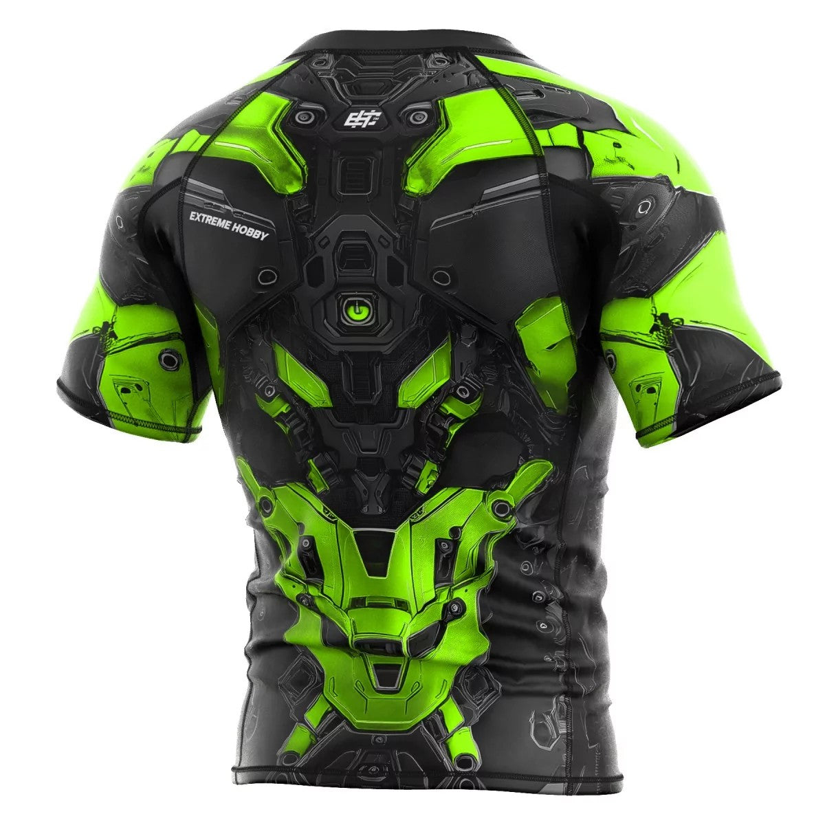 Extreme Hobby Rashguard Męski Iron Force Krótki Rękaw Czarny/Limonkowy