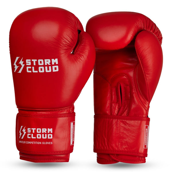 StormCloud Rękawice Bokserskie ze skóry naturalnej Turniejowe Competitor New Czerwone