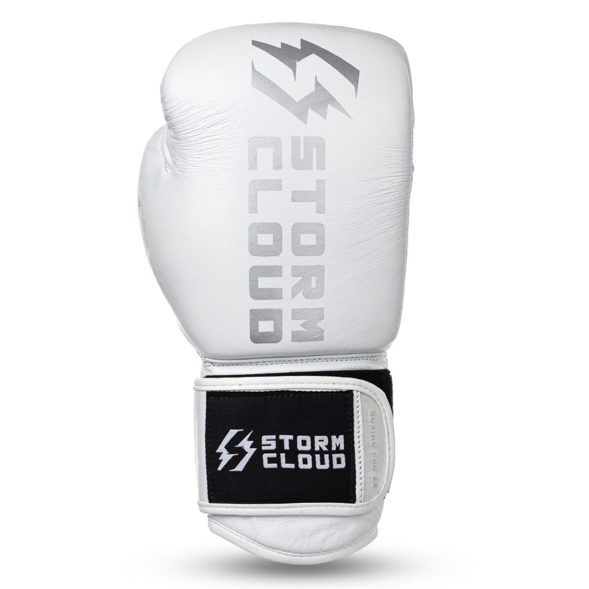 StormCloud Rękawice Bokserskie ze skóry bydlęcej Boxing Pro 2.0 Białe/Srebrne
