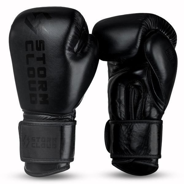StormCloud Rękawice Bokserskie ze skóry bydlęcej Boxing Pro 2.0 Czarne/Czarne