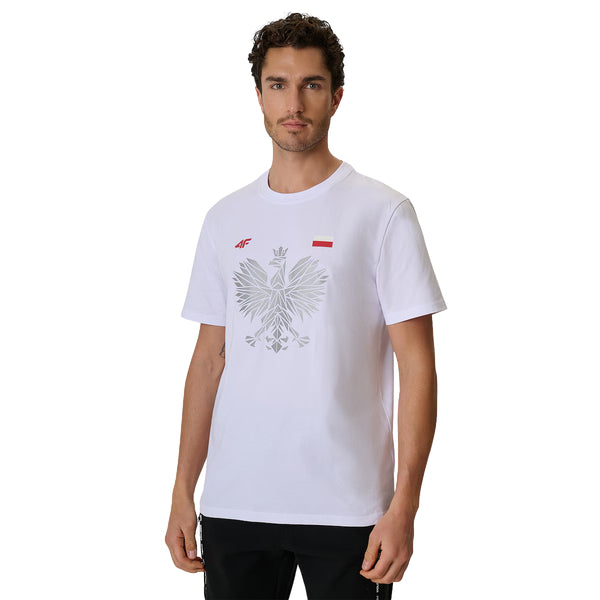 4F T-shirt kibica Polska Orzeł Biała