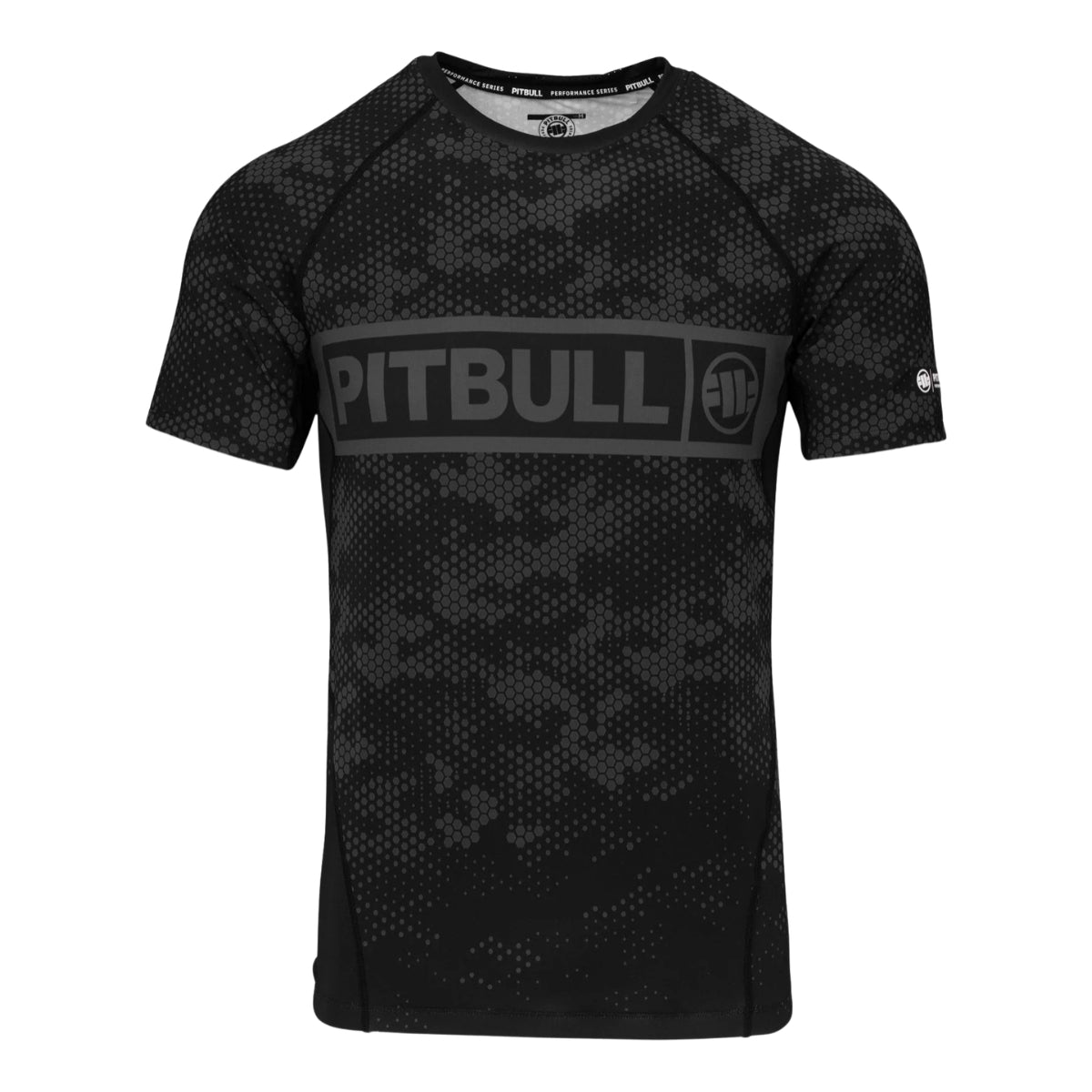 Pitbull Rashguard Hex Camo Hilltop Czarny Krótki rękaw