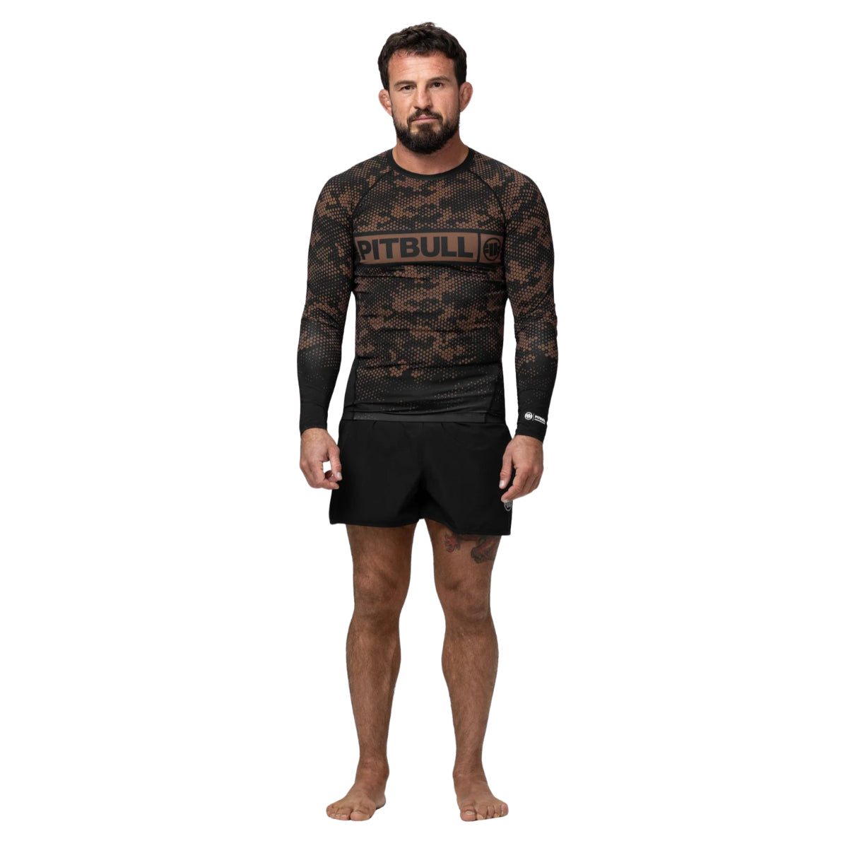 Pitbull Rashguard Hex Camo Hilltop Sand Długi rękaw