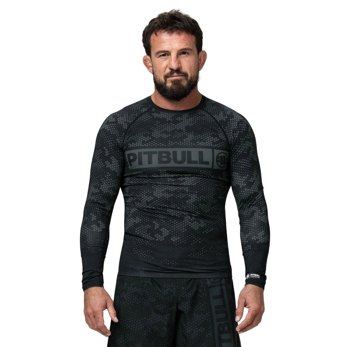 Pitbull Rashguard Hex Camo Hilltop Oliwkowy Długi rękaw