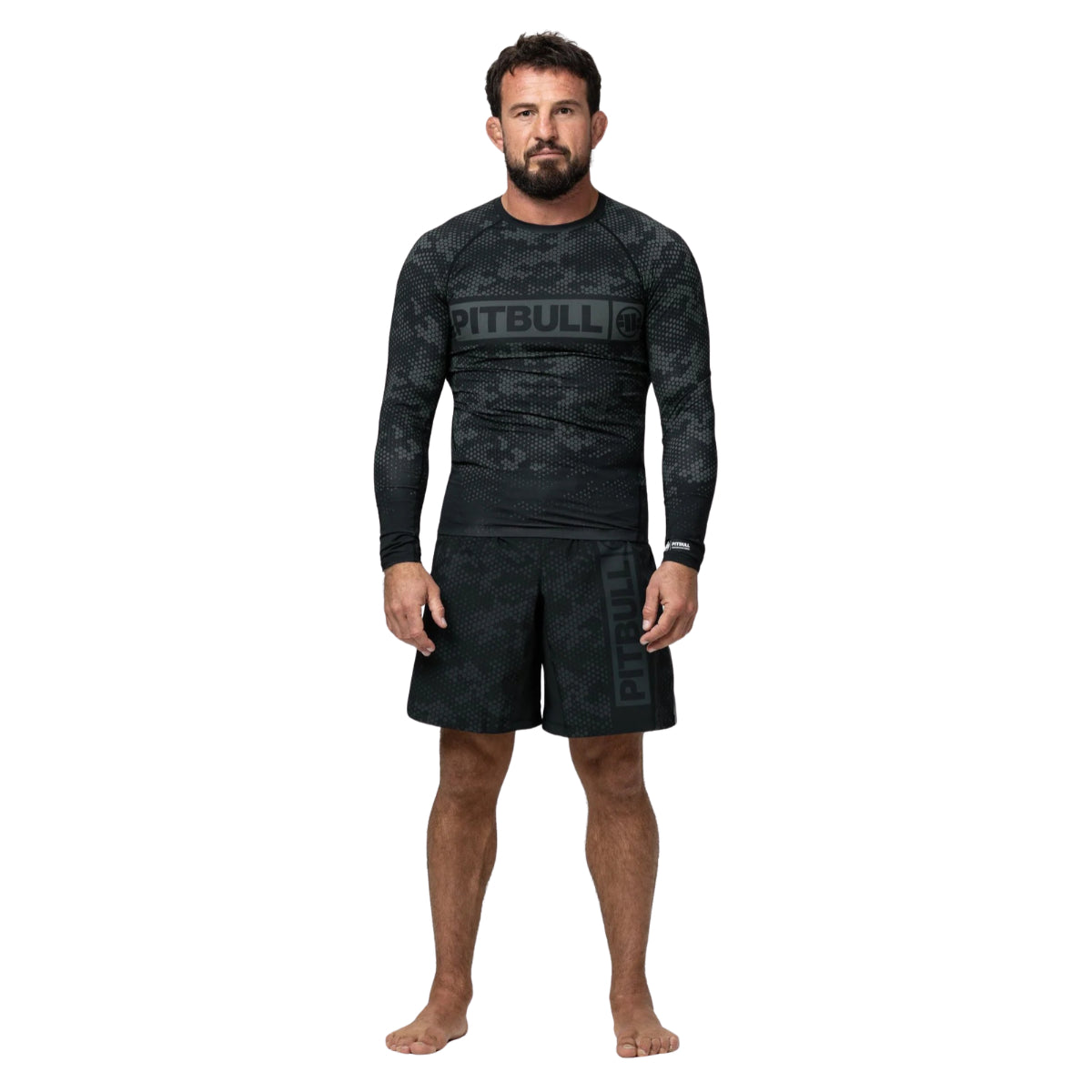 Pitbull Rashguard Hex Camo Hilltop Oliwkowy Długi rękaw