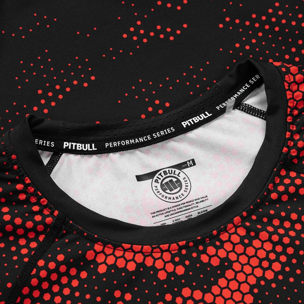 Pitbull Rashguard Hex Camo Hilltop Czerwony Długi rękaw