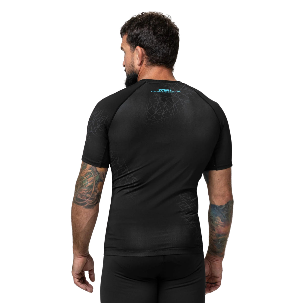 Pitbull Rashguard Ray Krótki rękaw Czarny/Niebieski