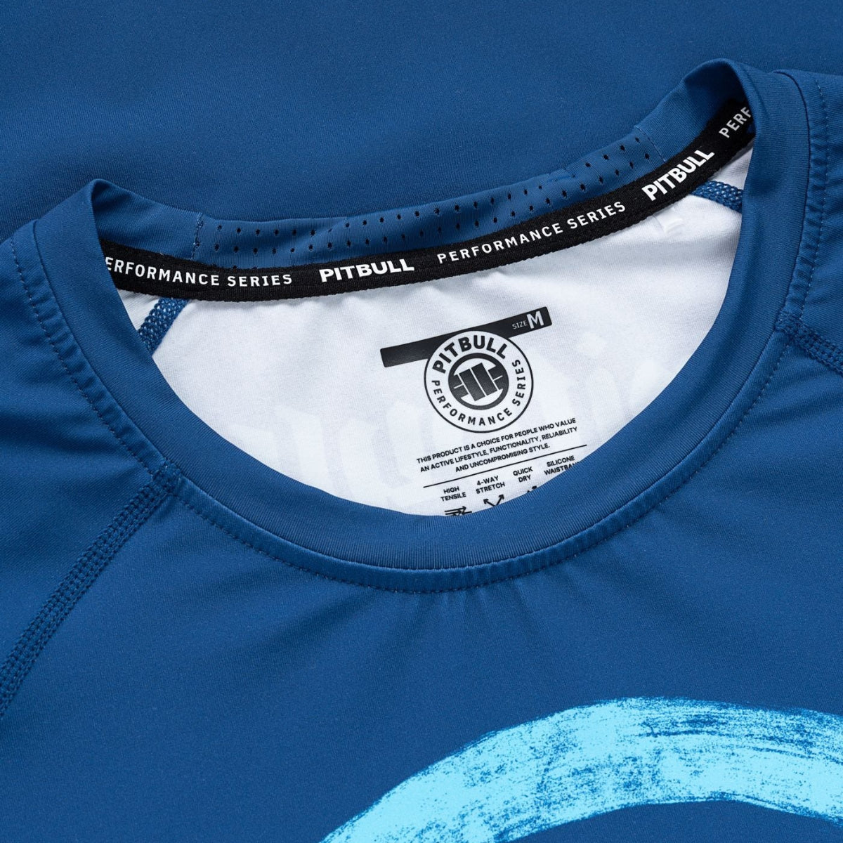 Pitbull Rashguard Logo Palms Krótki rękaw Niebieski