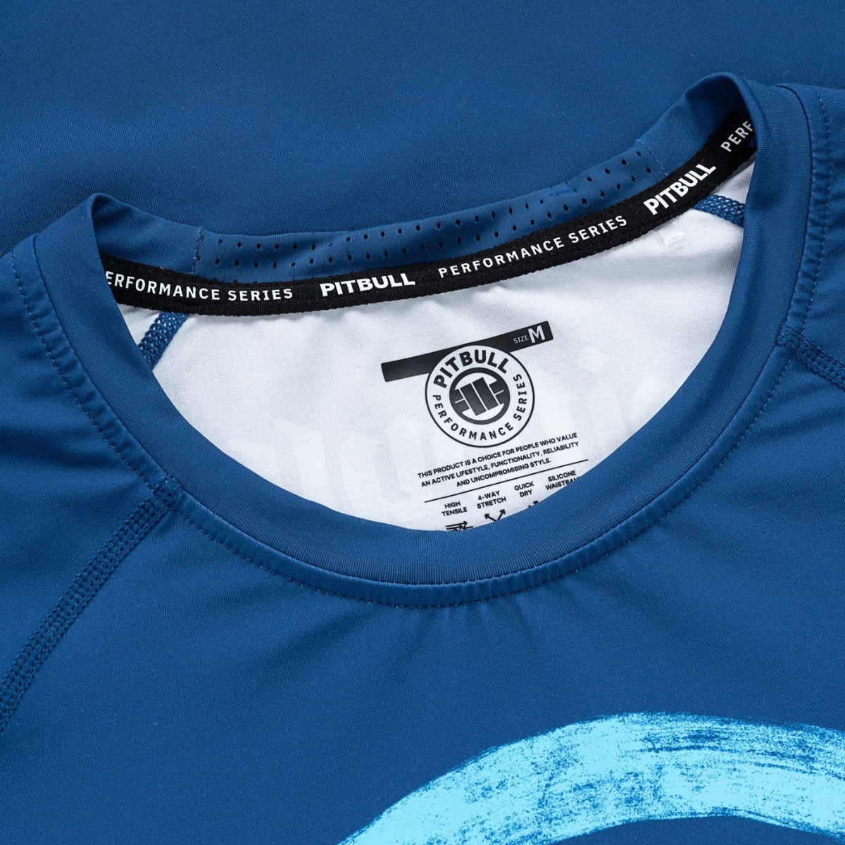 Pitbull Rashguard Logo Palms Długi rękaw Niebieski