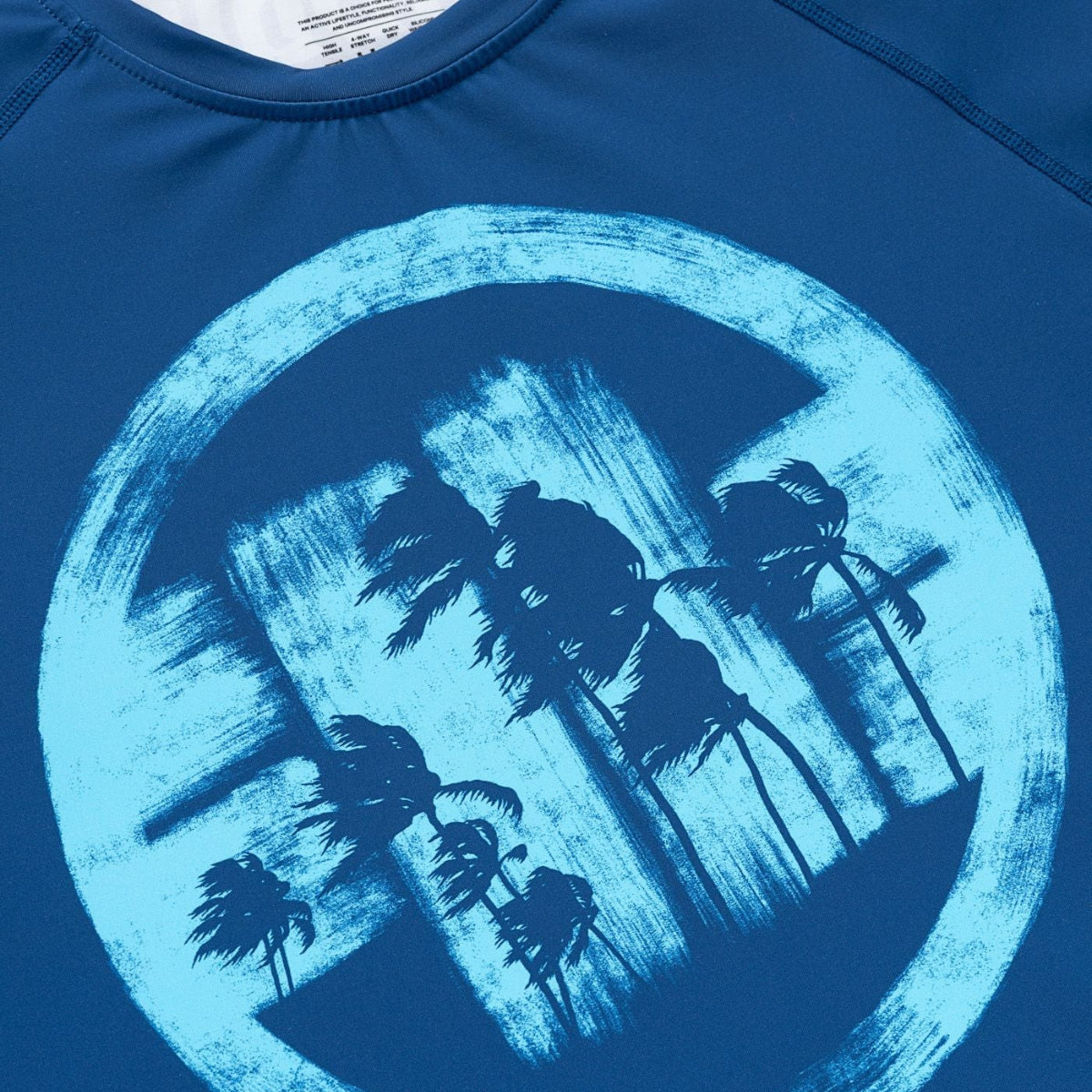 Pitbull Rashguard Logo Palms Długi rękaw Niebieski