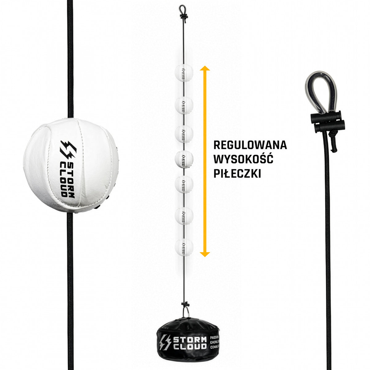 StormCloud Micro Punching Ball Gruszka refleksowa z regulowaną piłeczką Żółta