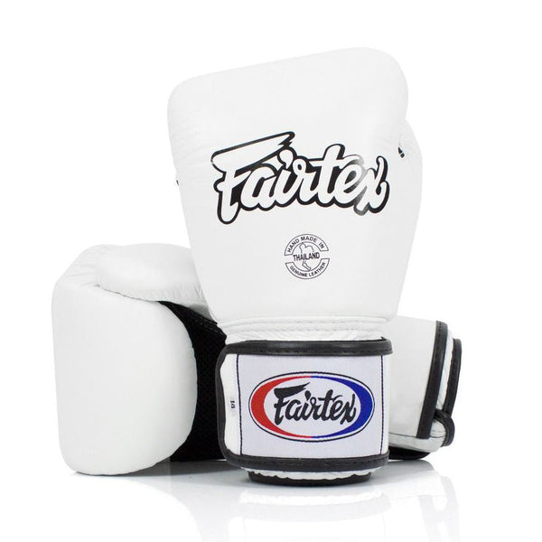 Fairtex Rękawice Bokserskie ze skóry naturalnej BGV1 Breathable Białe