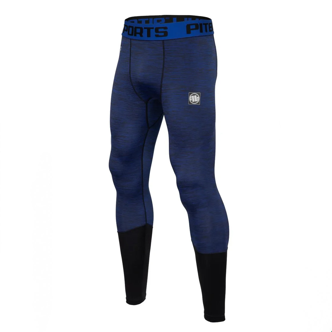 Pitbull Legginsy Treningowe Męskie Performance Pro Plus Small Logo Niebieskie
