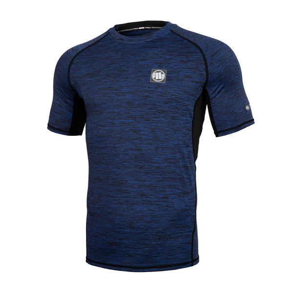 Pitbull Rashguard Męski Performance Pro Plus Small Logo Melanż Niebieski