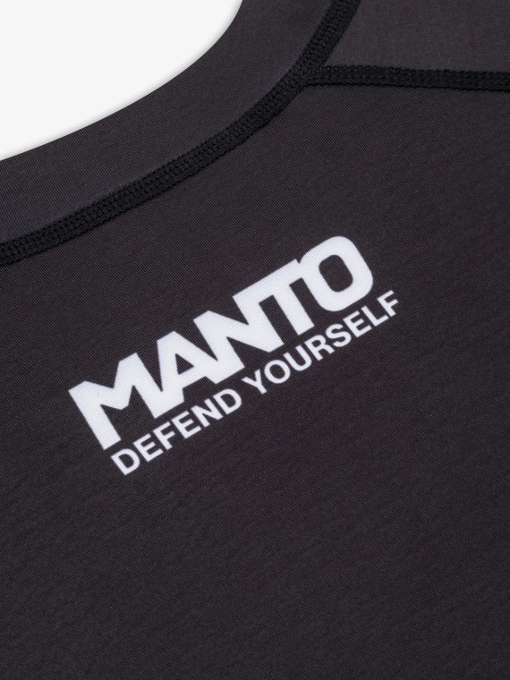 MANTO Rashguard Męski Krótki Rękaw LOGO Czarny
