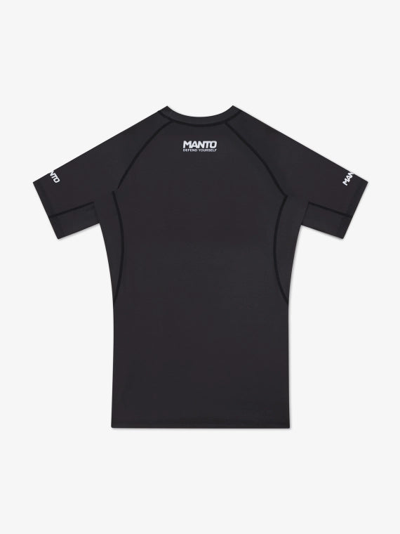 MANTO Rashguard Męski Krótki Rękaw LOGO Czarny