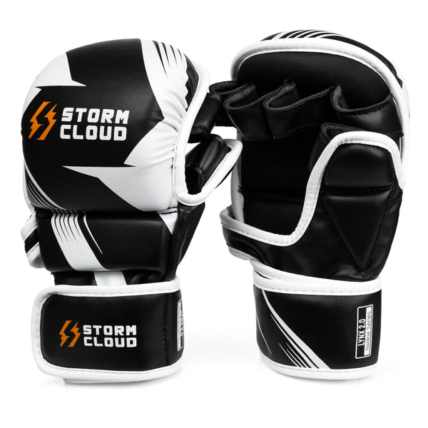 StormCloud Rękawice MMA Lynx 2.0 Czarne/Białe 7oz