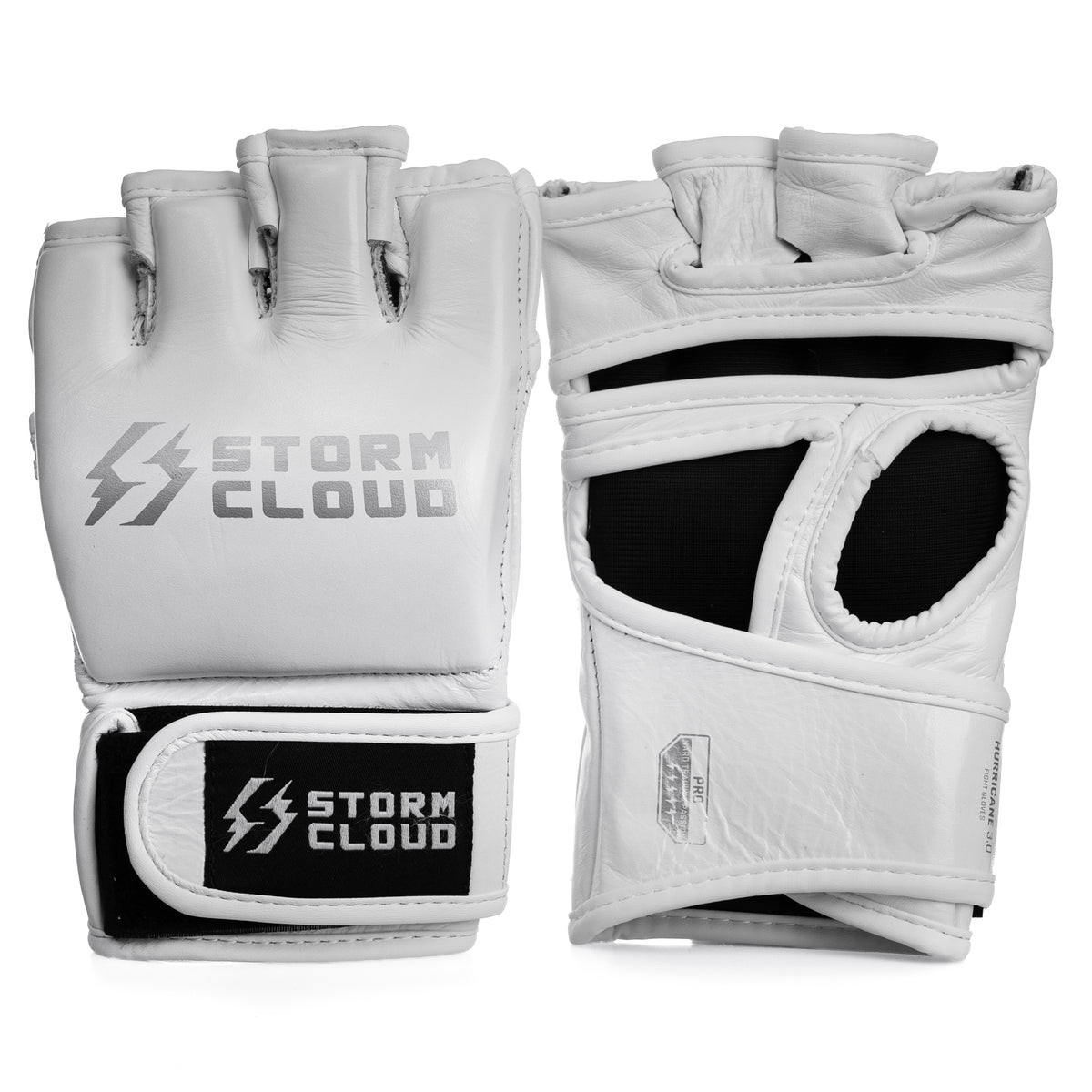 StormCloud Rękawice do MMA Hurricane 3.0 4oz bez kciuka Białe/Srebrne