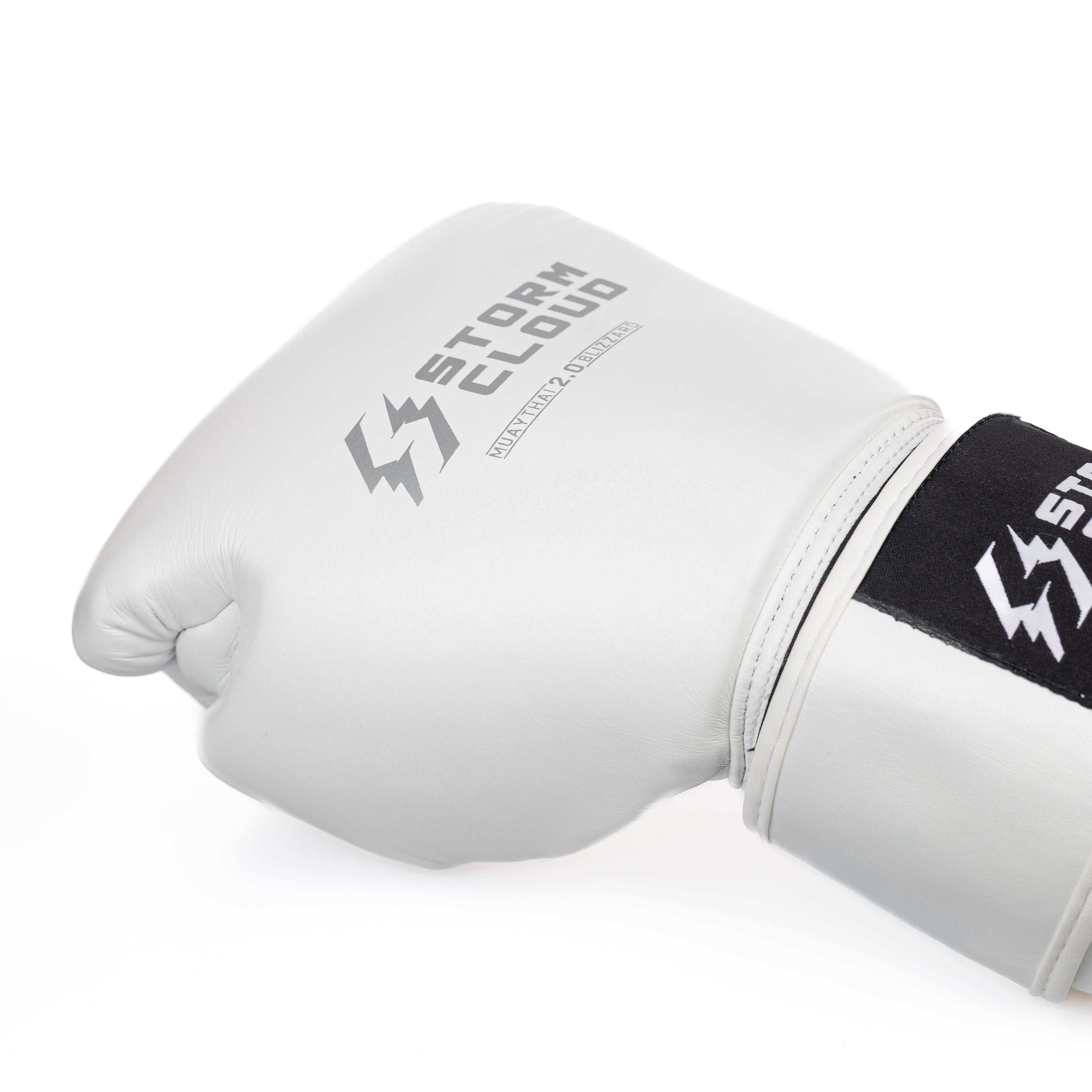 StormCloud Rękawice Muay Thai Blizzard 2.0 Białe/Srebrne