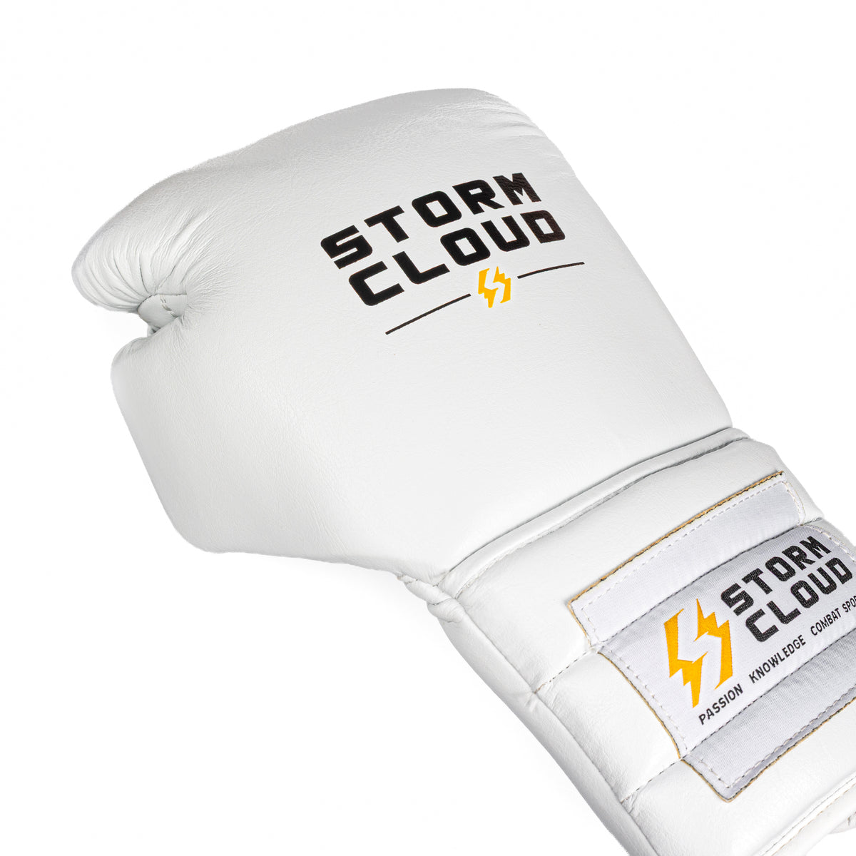 StormCloud Rękawice Vanguard Elite Boxing Wiązane Białe
