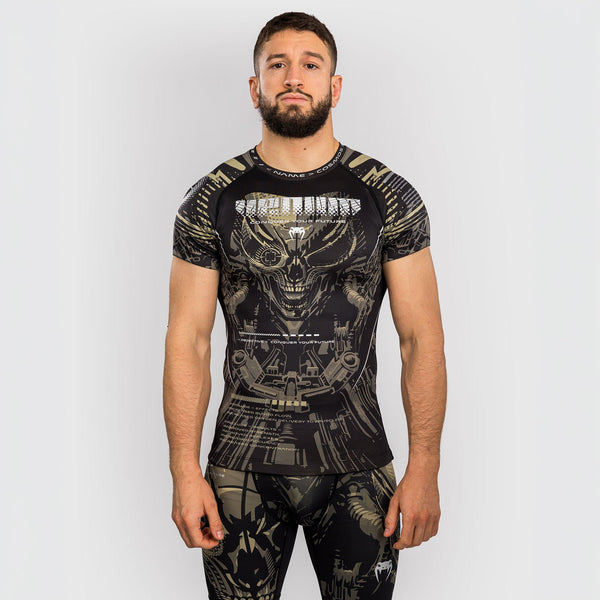 Venum Rashguard Męski Invader Krótki Rękaw Czarny/Piaskowy