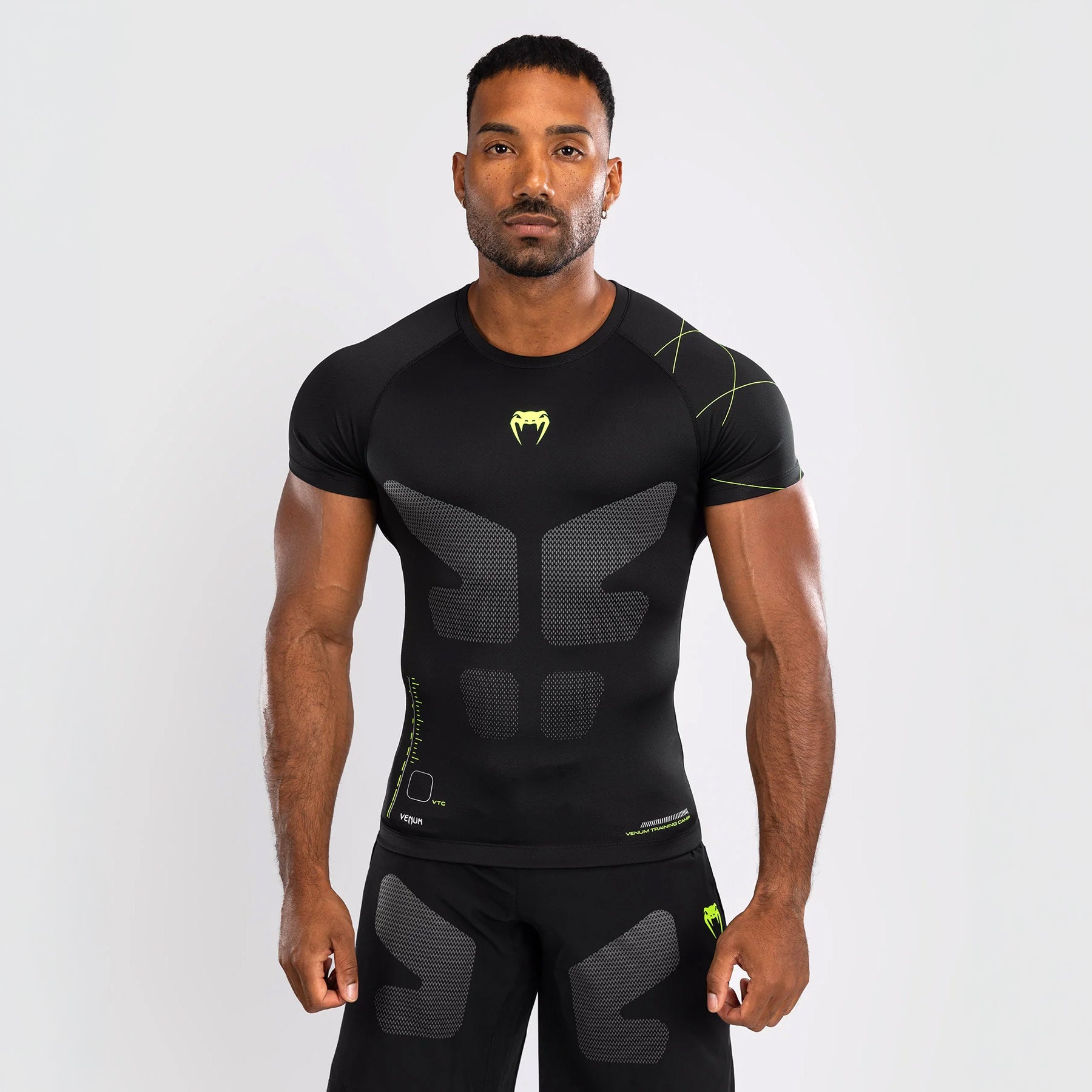 Venum Rashguard Training Camp 4.0 Krótki Rękaw Black/Neon Green