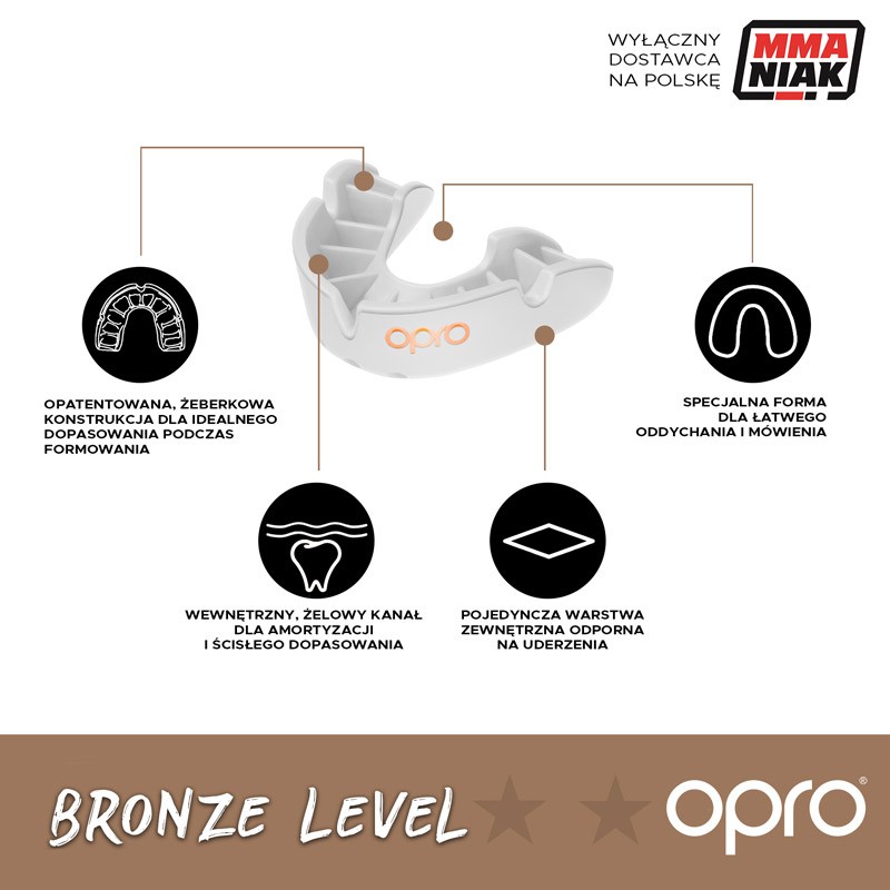 Infografika - Ochraniacz szczęki OPRO bronze