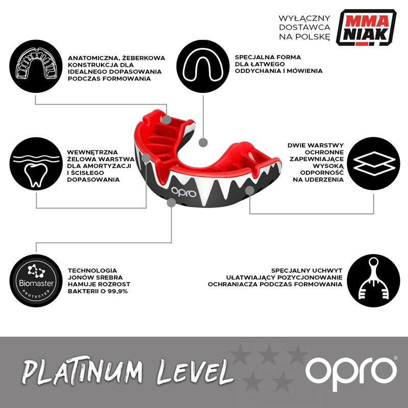 Infografika - Ochraniacz szczęki OPRO Platinum