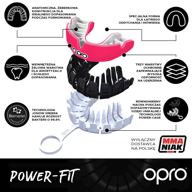 Infografika - Ochraniacz szczęki OPRO Power Fit