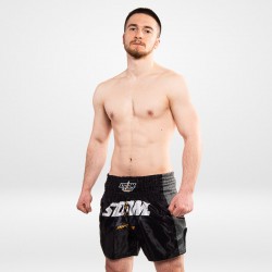 StormCloud Spodenki Muay Thai Classic Czarne/Szare - sklep MMAniak.pl