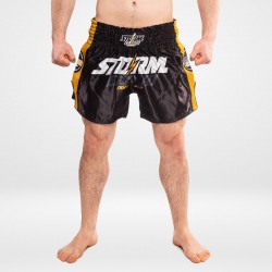 StormCloud Spodenki Muay Thai Classic Czarne/Żółte - sklep MMAniak.pl
