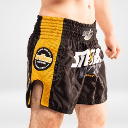 StormCloud Spodenki Muay Thai Classic Czarne/Żółte - sklep MMAniak.pl
