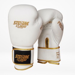 StormCloud Rękawice Bokserskie Boxing Pro Białe/Złote