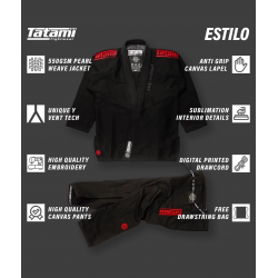 Tatami Kimono/Gi Damskie Estilo Black Label Czarne/Czerwone - sklep MMAniak.pl