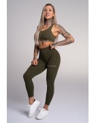 Gym Glamour Leginsy Push Up Khaki - sklep MMAniak.pl