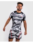 Venum Rashguard Electron 3.0 krótki rękaw Szaro-Czerwony - sklep MManiak.pl